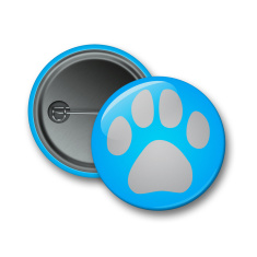 Reflexní připínací odznak - packa modrá